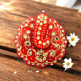 Marble Kundan Work Ganesha Roli Sindoor Chopra set of 2 pc